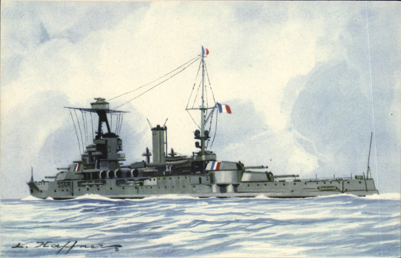 CPA Bateau Guerre Haffner Cuirasse Provence