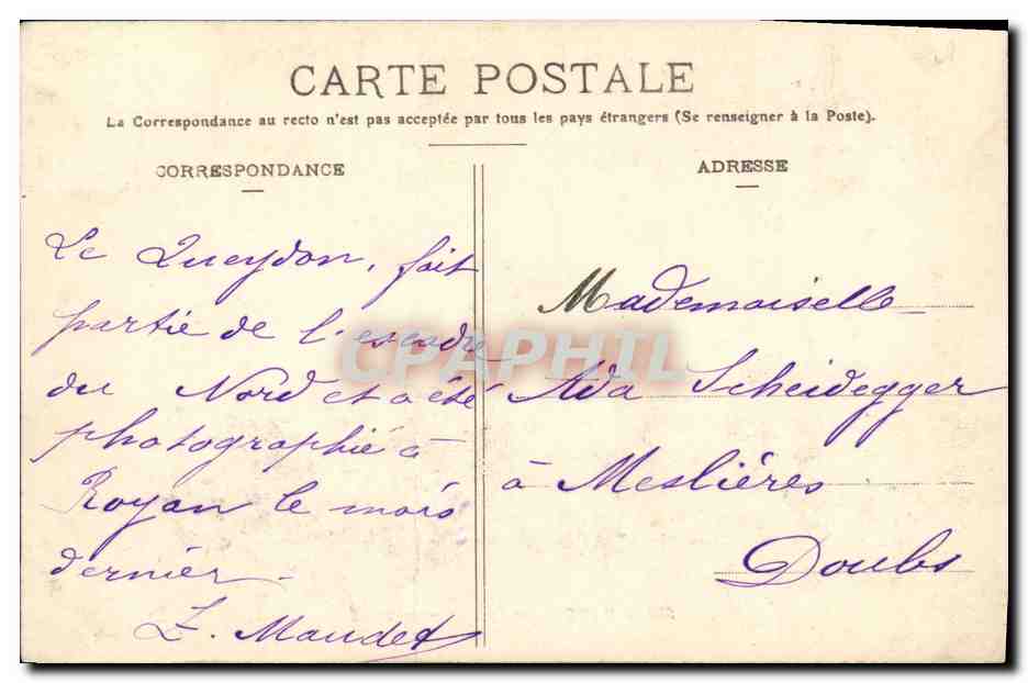 Le Queydon — Geschutsschiff — A. Bougault, n° 533 — Achterkant
