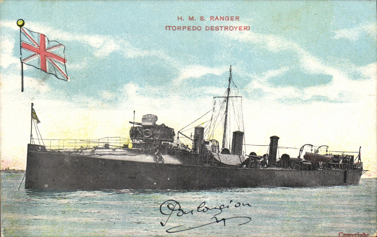CPA Bateau Guerre HMs Ranger Torpedo destroyer 
