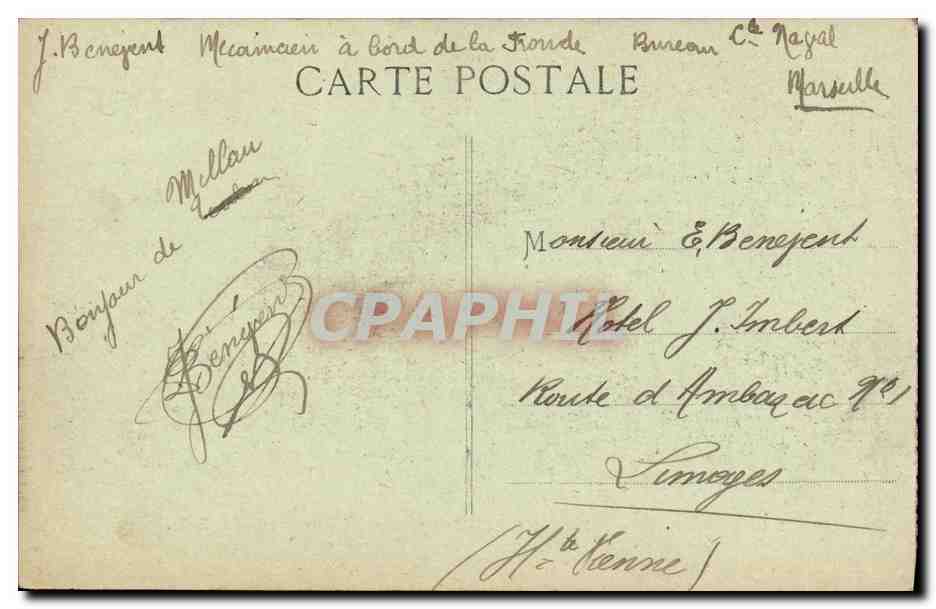 CPA Bateau Guerre Republique Cuirasse a tourelles — Verso