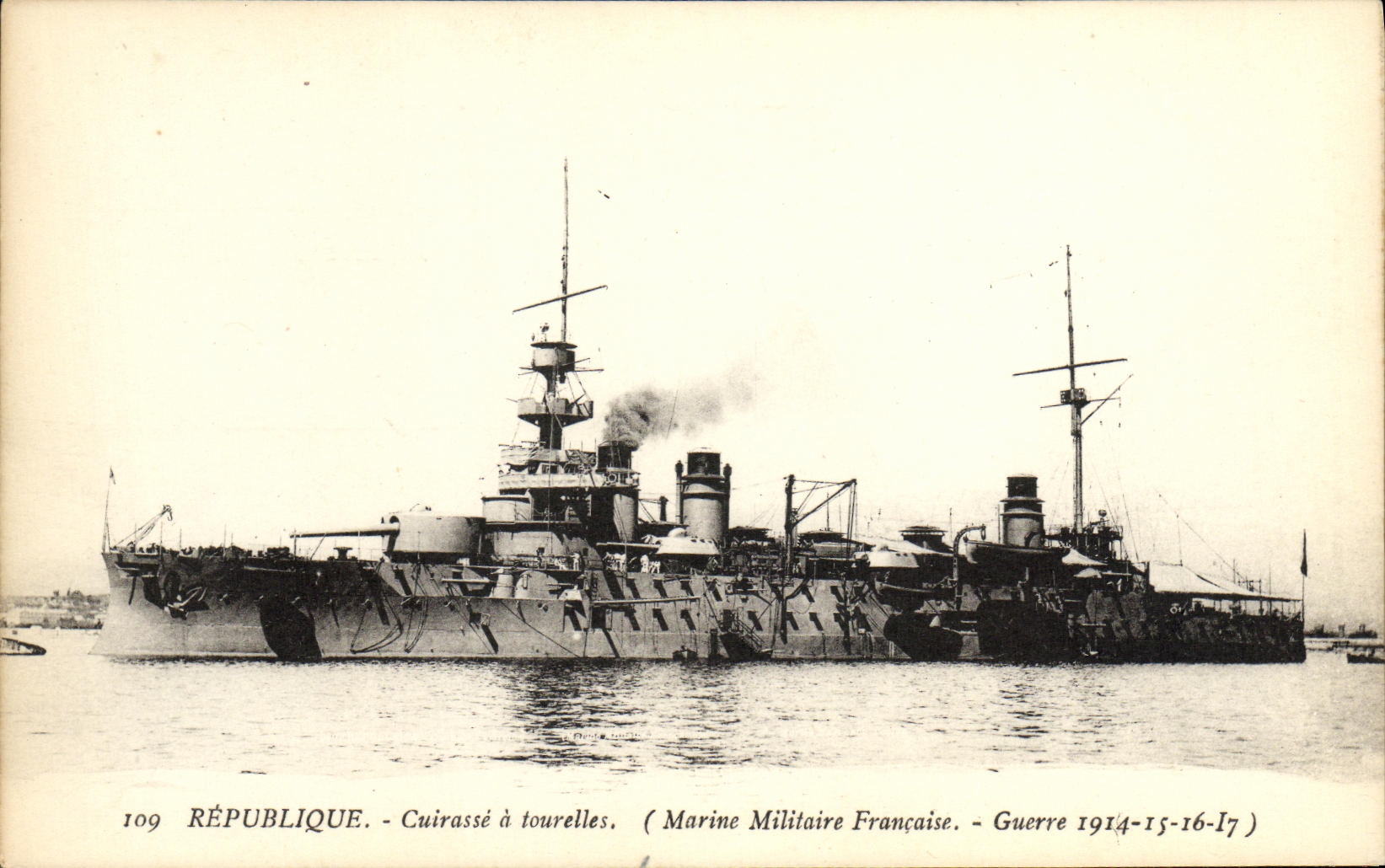 Cuirassé République — Marine Militaire Française — Guerre 1914-15-16-17