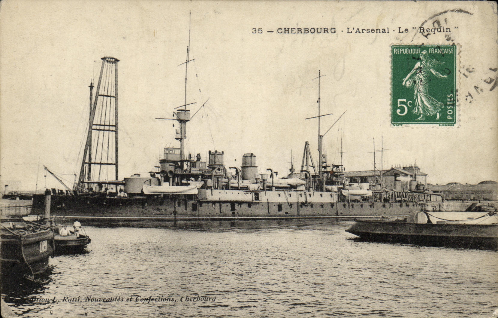 Cherbourg - L'Arsenal - Le "Requin" — éditeur Brion L. Ratil, n°35