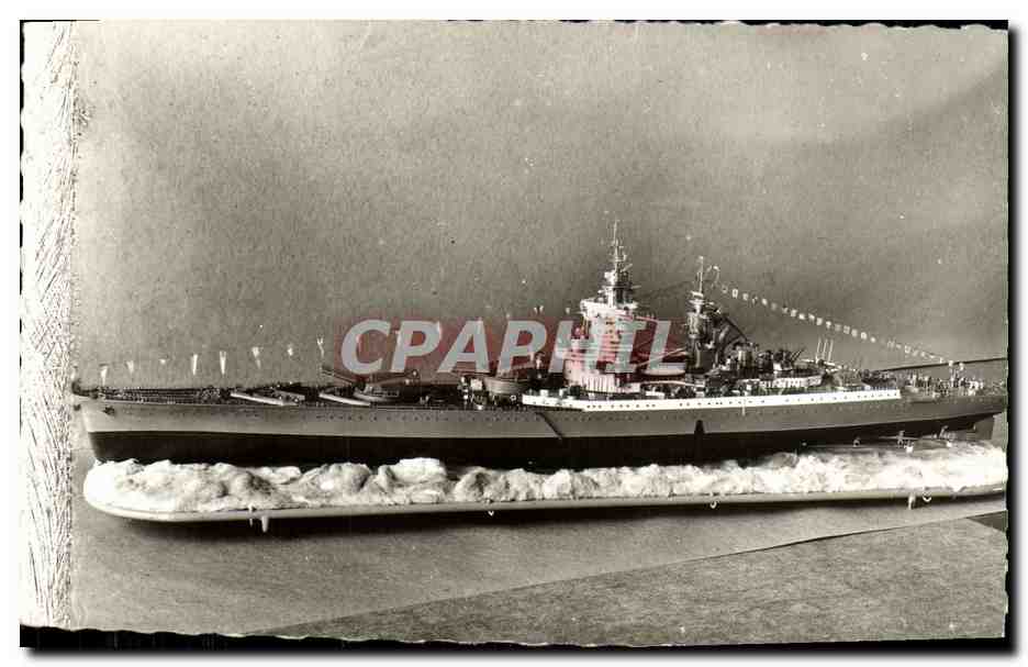 CPA Bateau Guerre Richelieu Maquette 1 100 Chevrolet Taillecourt Doubs