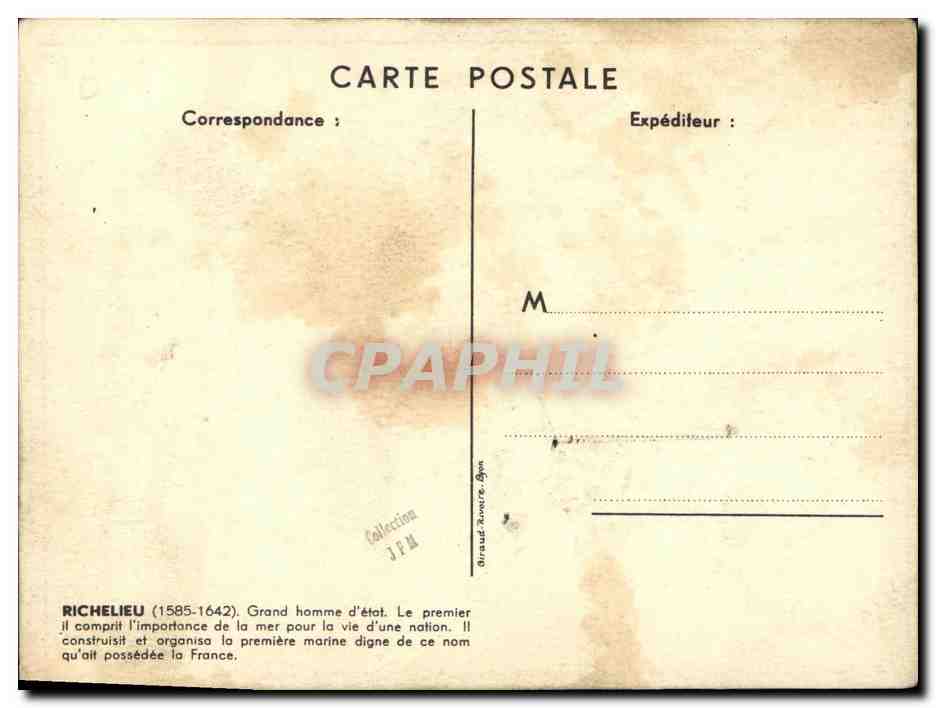 CPA Bateau Guerre Batiment de ligne Richelieu Cuirasse — Verso