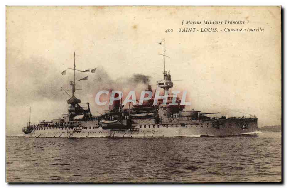 Saint-Louis — cuirassé à tourelles — Marine Militaire Française, n°400