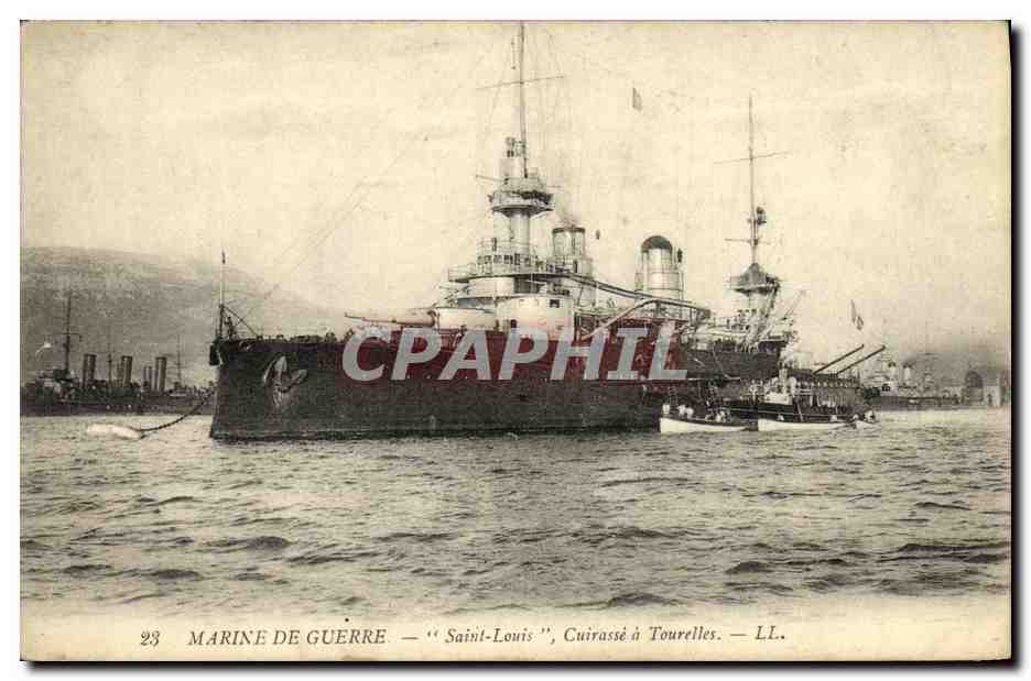 CPA Bateau Guerre Saint Louis Cuirasse a tourelles
