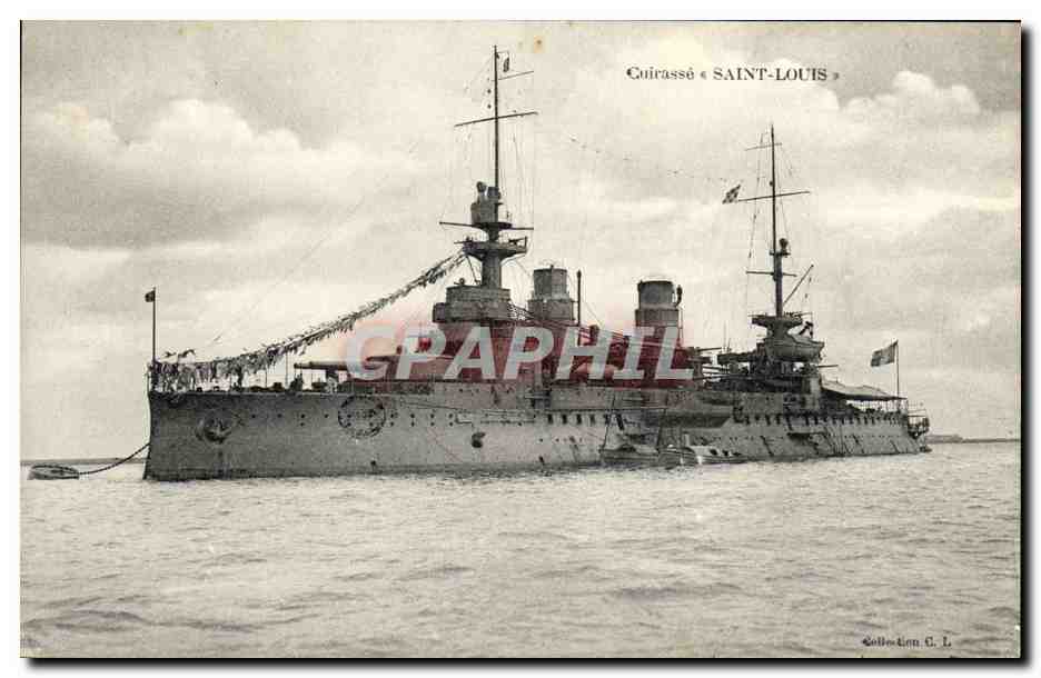 CPA Bateau Guerre Saint Louis Cuirasse a tourelles
