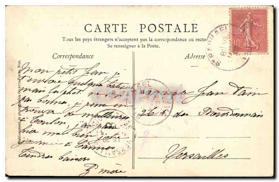 Tarjeta postal antigua Bateau Guerre Saint Louis Cuirasse d escadre — Reverso