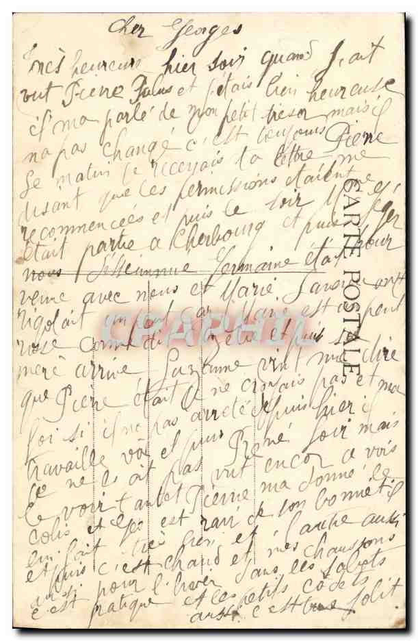 Cherbourg — Chirassé "Saint-Louis" — Collection Mercier, Cherbourg — Verso
