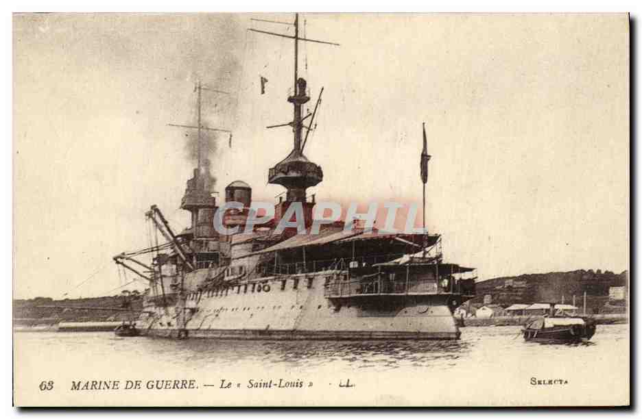 CPA Bateau Guerre Saint Louis Cuirasse a tourelles