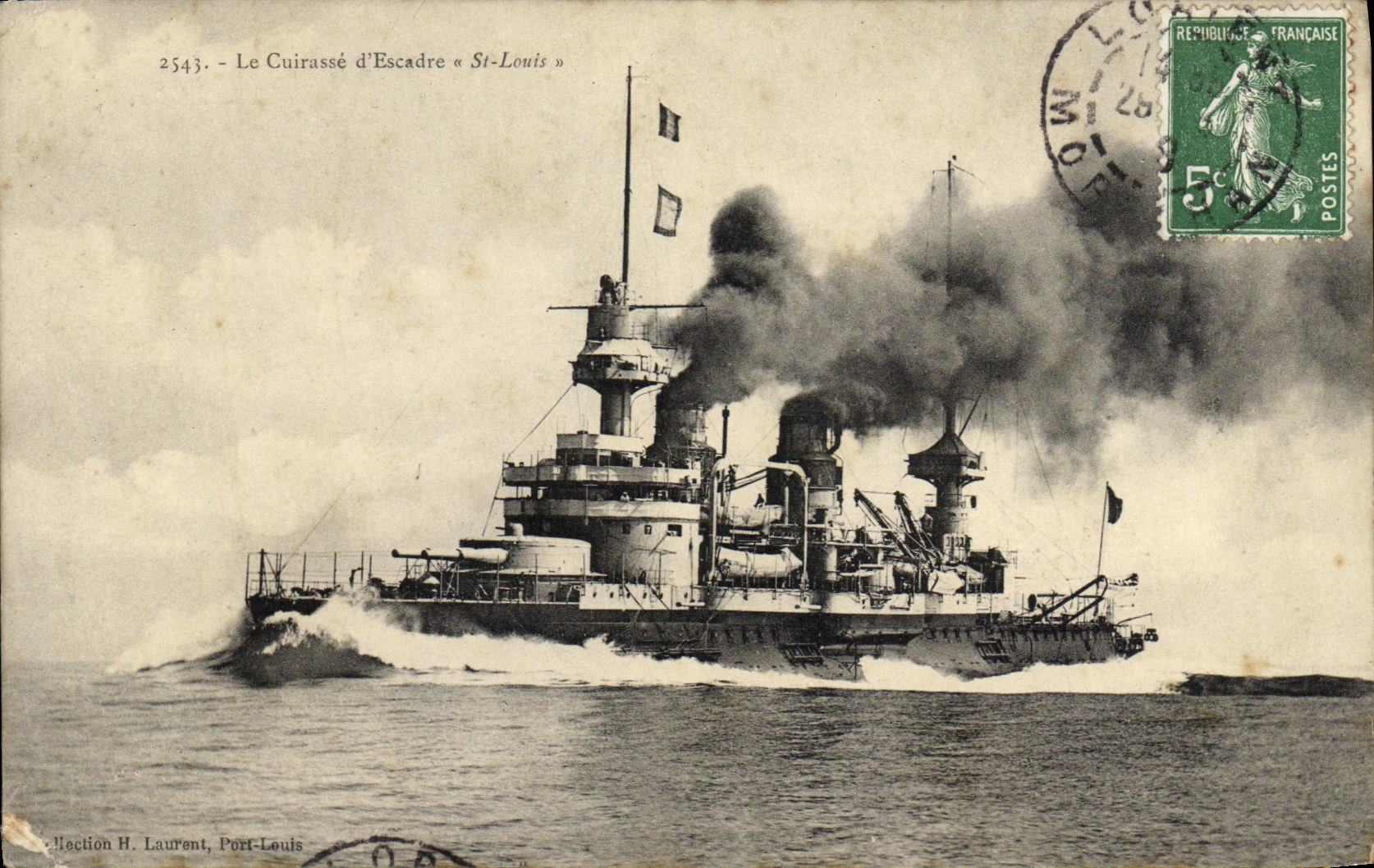 CPA Bateau Guerre Saint Louis Cuirasse a tourelles