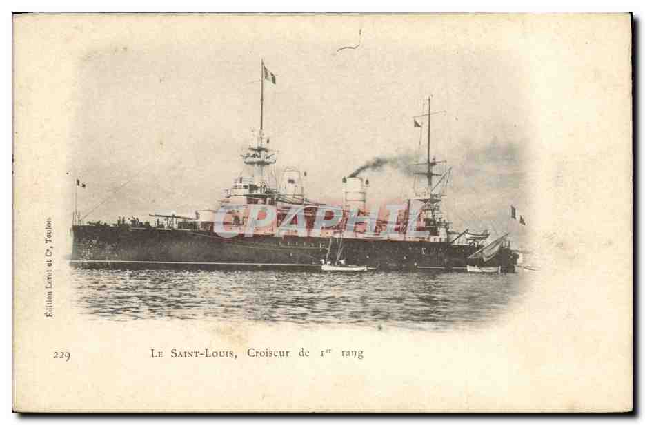CPA Bateau Guerre Saint Louis Croiseur de 1er rang