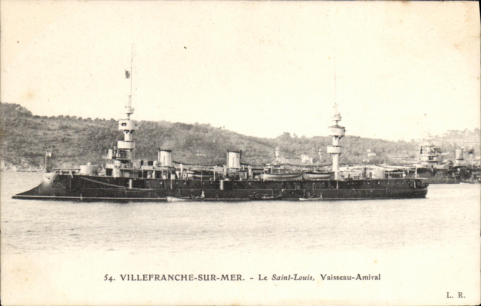 CPA Bateau Guerre Villefranche sur Mer Le Saint Louis Vaisseau amiral