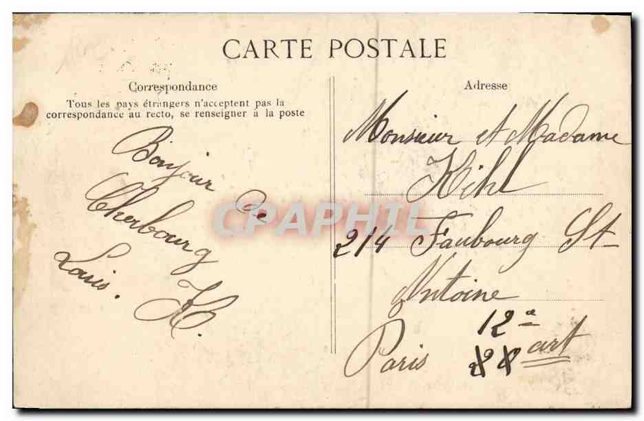 CPA Bateau Guerre Saint Louis Cuirasse d escadre que le sous marin Vendemiaire a heurte au cours d un exercice — Verso
