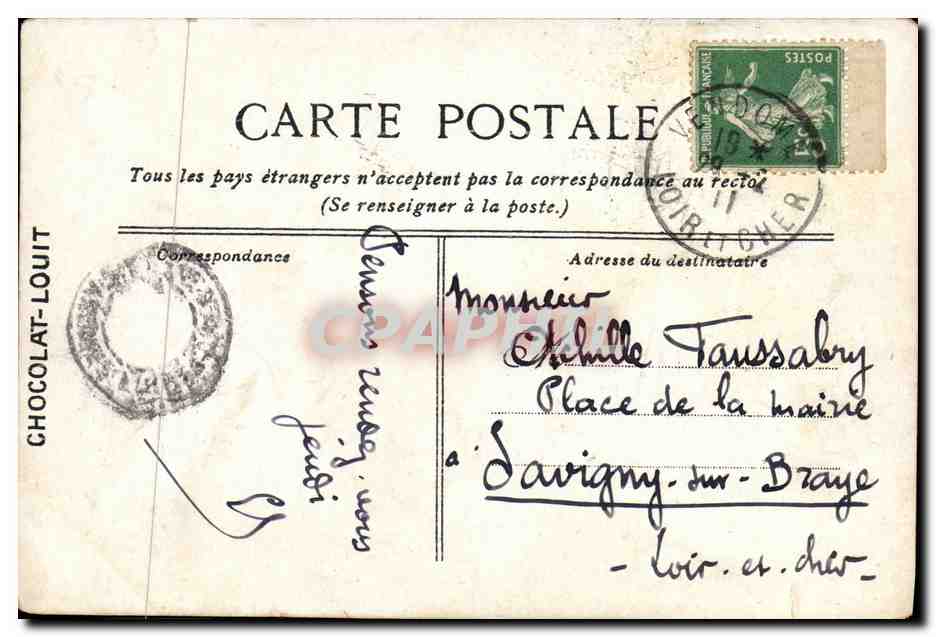 CPA Bateau Guerre Saint Louis Cuirasse de 1er rang — Verso