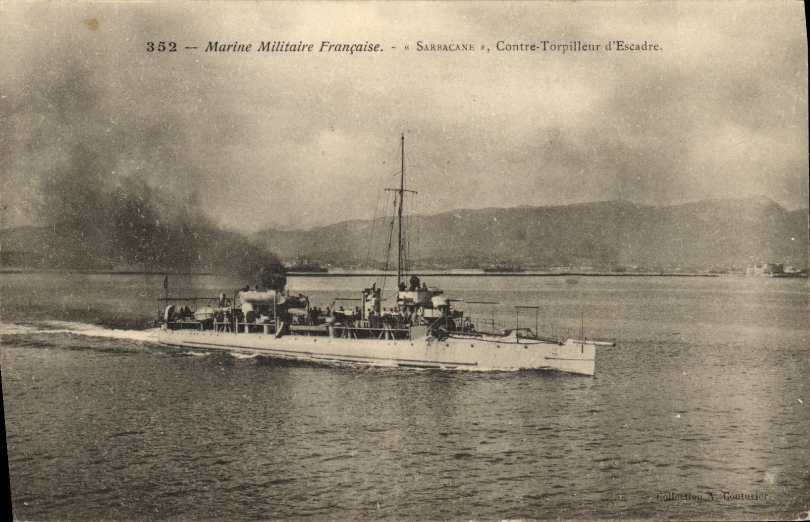 CPA Bateau Guerre arbacane Contre torpilleur d escadre
