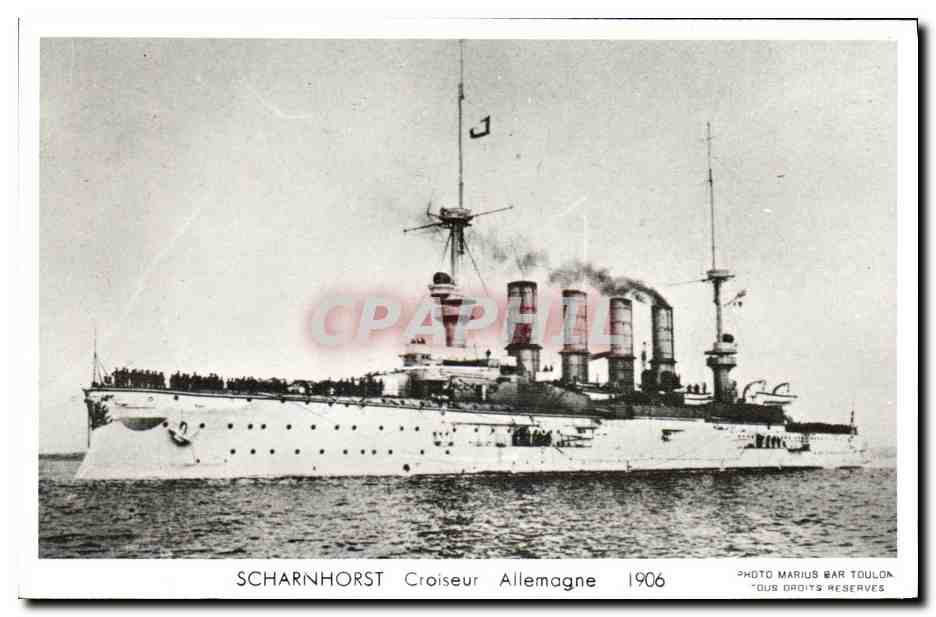 Scharnhorst — Croiseur Allemand 1906 — Photo Marius War Toulon