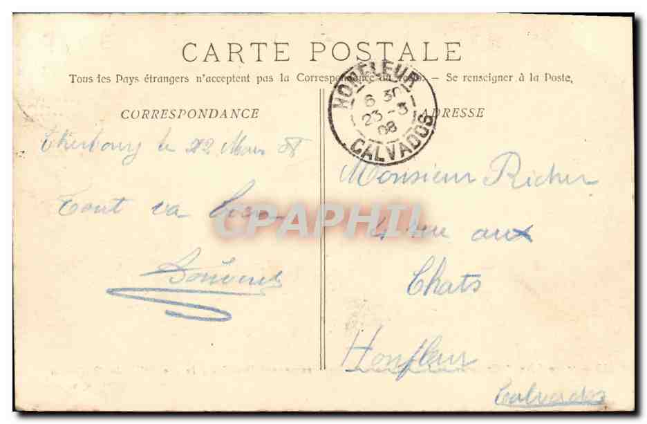Le Sfax — Croiseur de 1re classe à batterie ramenant Dreyfus à la presqu'île de Quiberon — A. Bougault — Verso