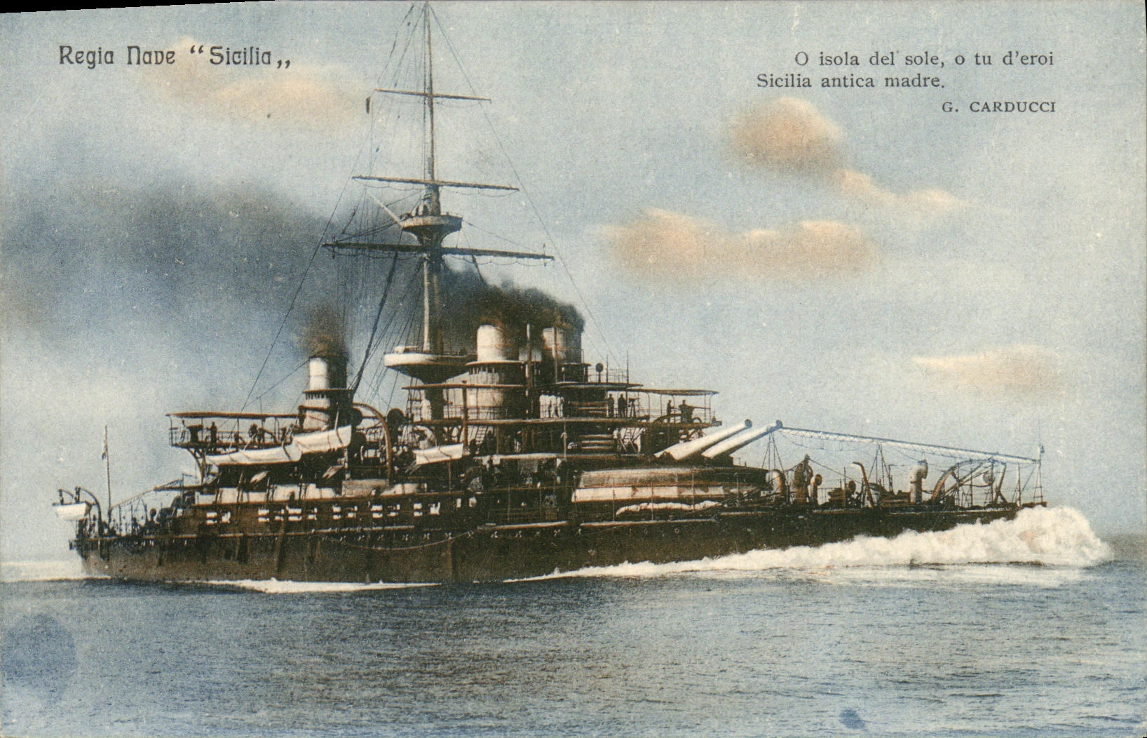 CPA Bateau Guerre Regia Nave Sicilia 