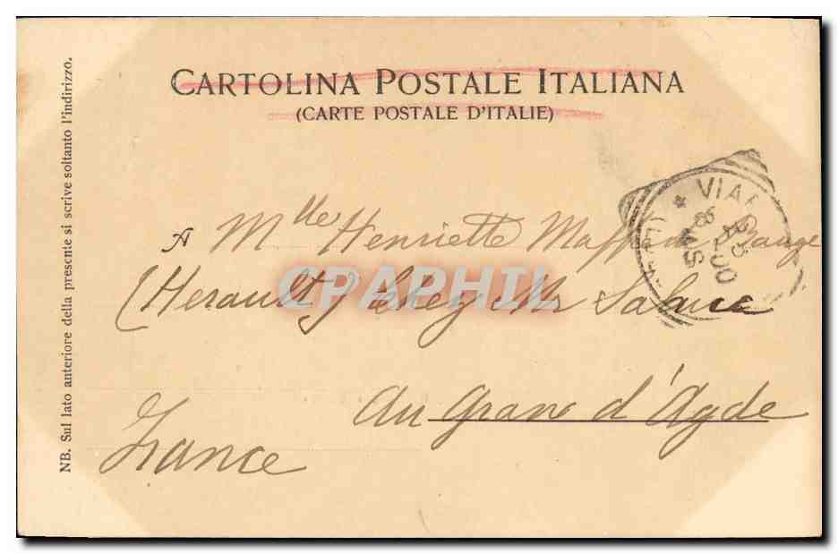 Bateau de guerre italien « Sicilia » — Éd. Vierbûcher, Milano, No. 1208 — Reverso
