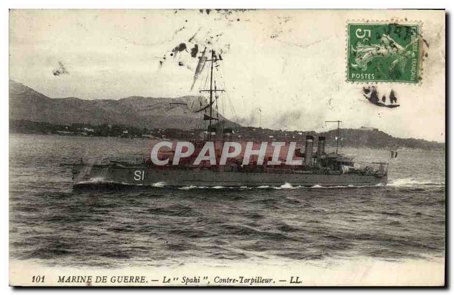 Marine de guerre — Le "Spahi", contre-torpilleur — LL. — N° 101