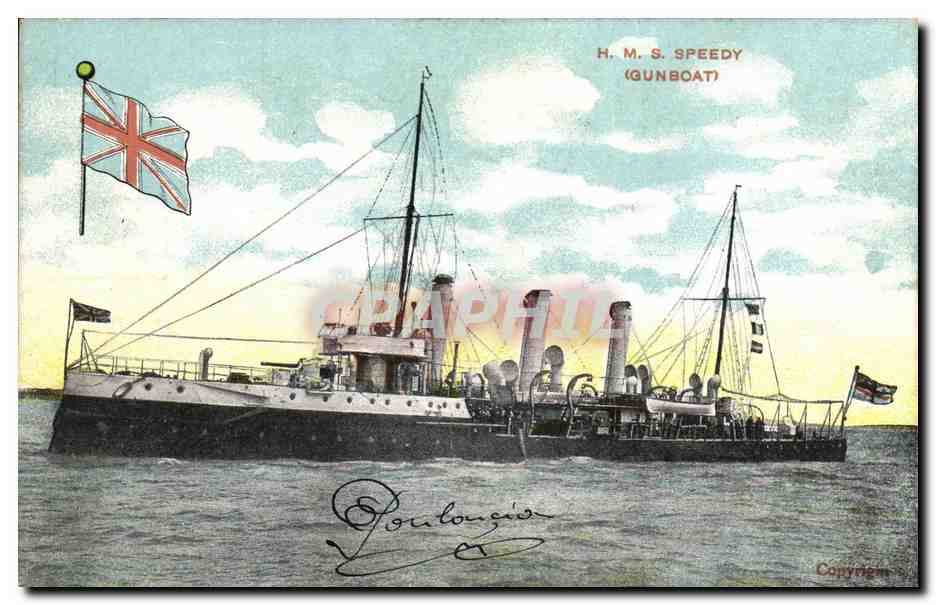 CPA Bateau Guerre HMS Speedy Gunboat
