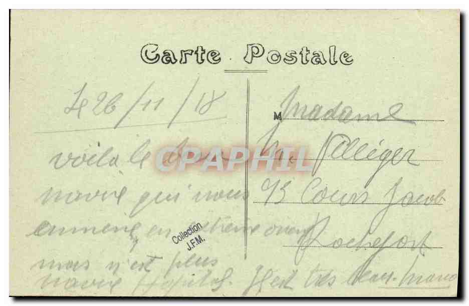 Navire Hôpital Sphinx — Campagne d'Orient 1914-18 — Imp. H. Grimaud Fils, Marseille — Verso