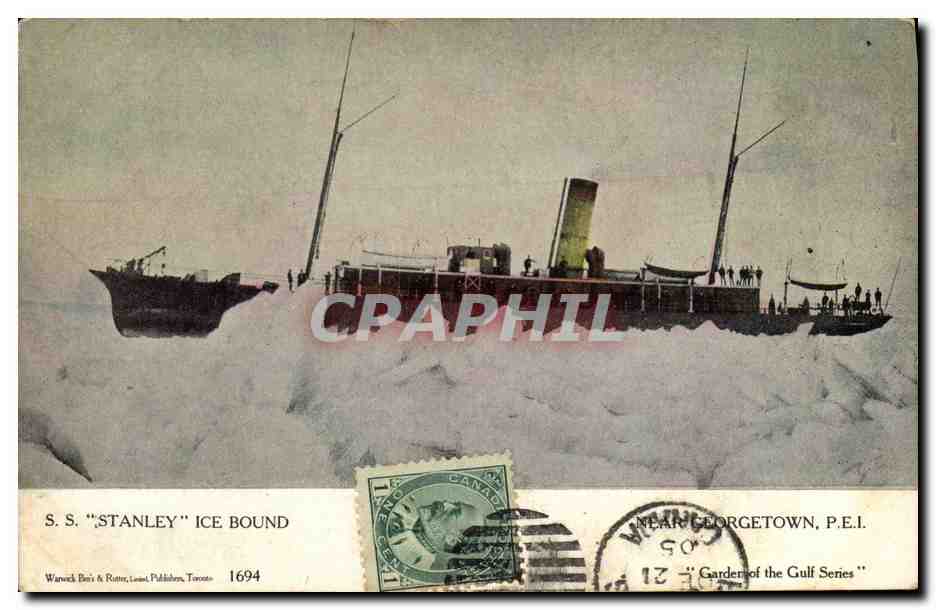 S.S. "Stanley" Ice Bound — Near Georgetown, P.E.I. — Warwick Bar's & Rotter, Ltd., Publishers, Toronto 1694