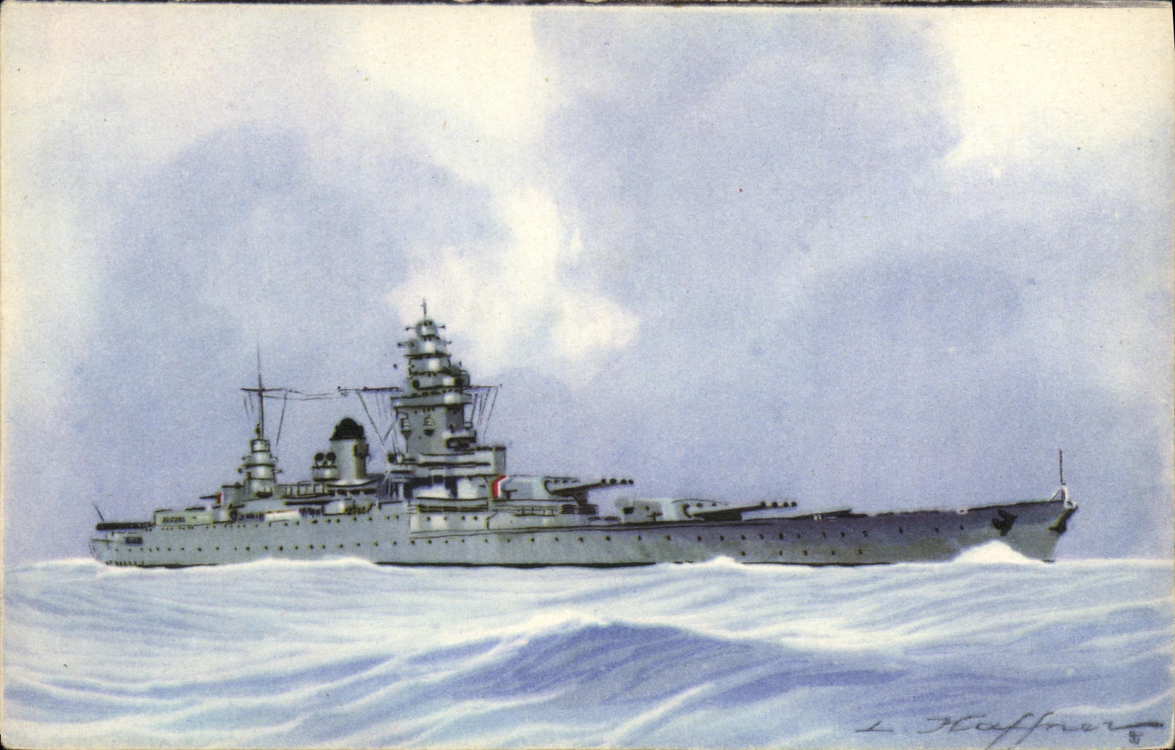 Cuirassé « Strasbourg » — illustration marine — L. Haffner