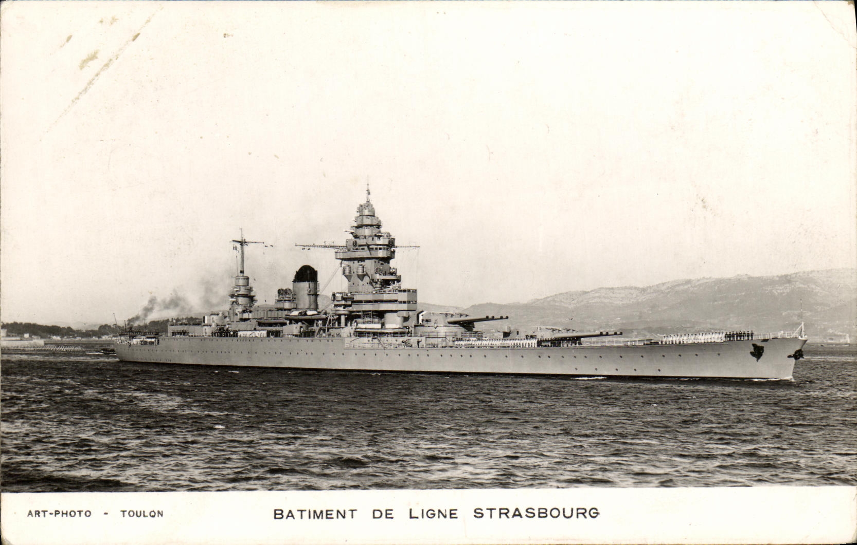 CPA Bateau Guerre Batiment de ligne Strasbourg