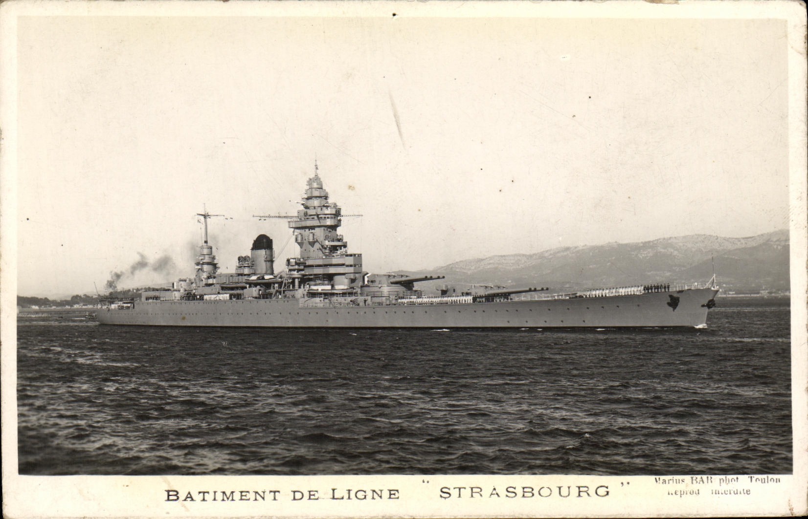 CPA Bateau Guerre Batiment de ligne Strasbourg