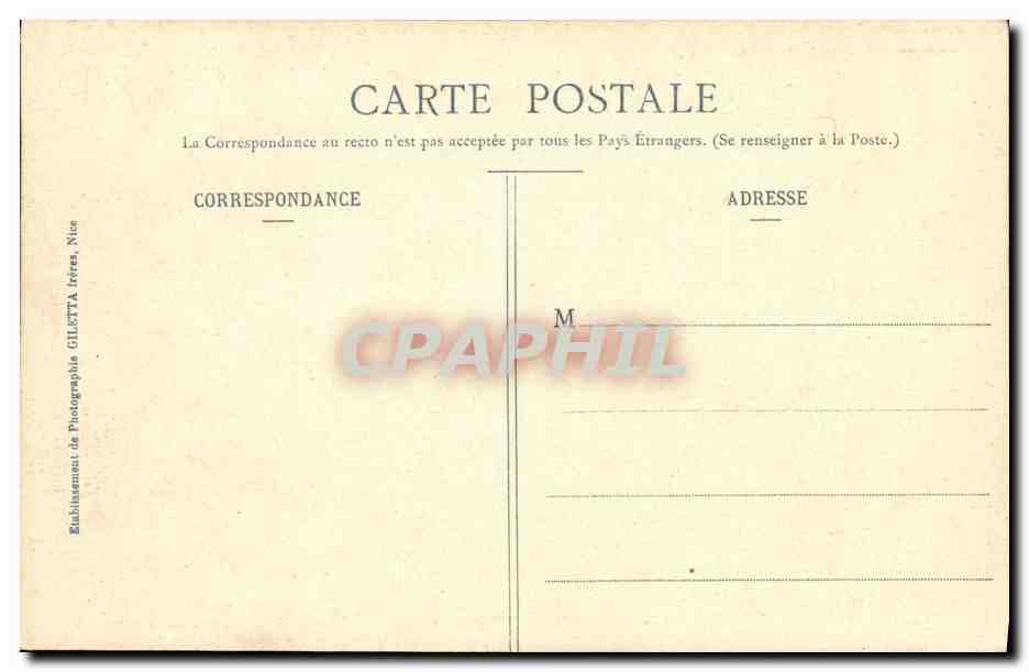 Le Suchet, Croiseur de 2e Classe — Collection Artistique, n° 3223 — Édition Gilettà, phot., Nice — Verso