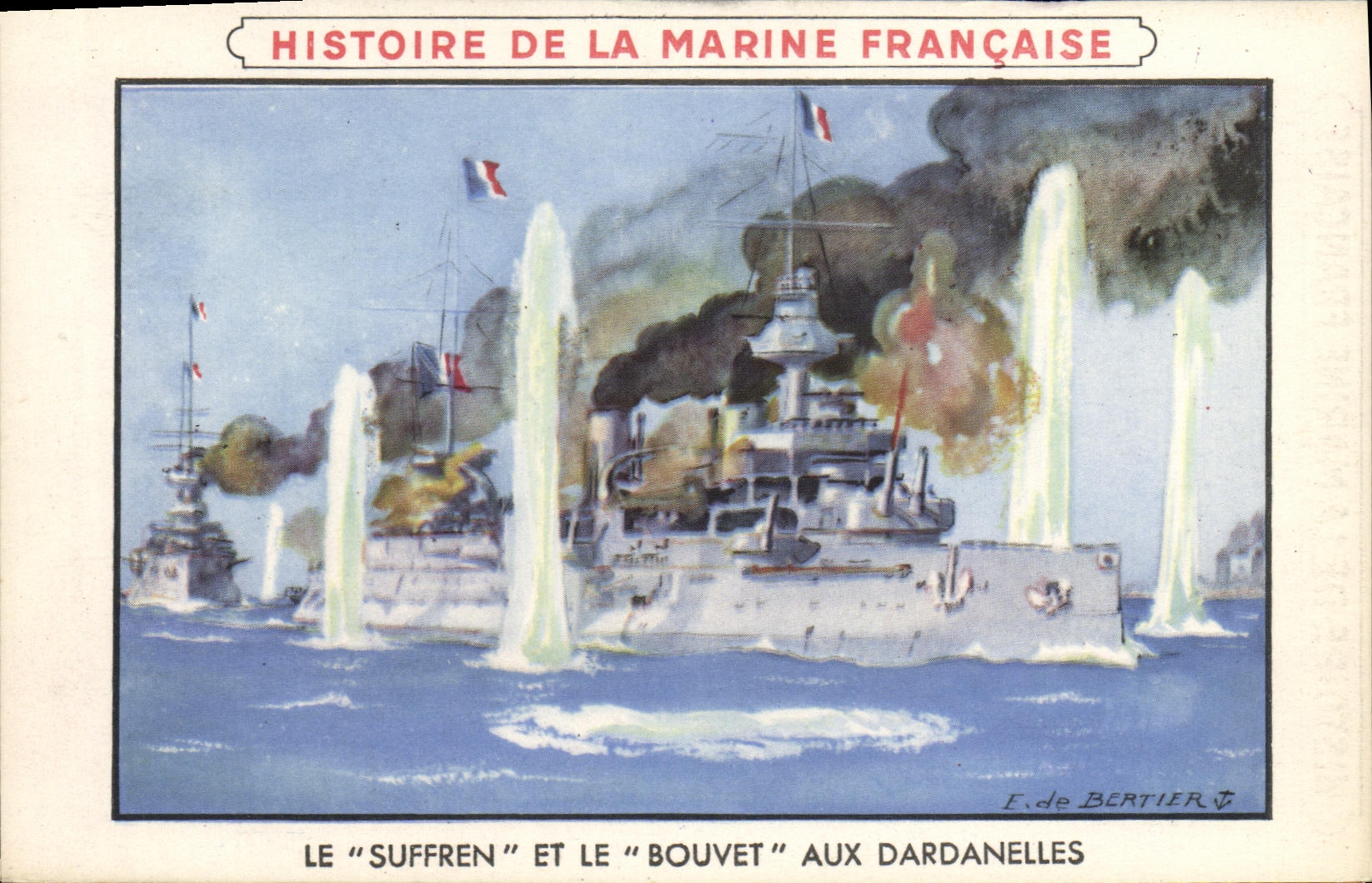 Image Bateau Guerre Le Suffren et le Bouvet aux Dardanelles