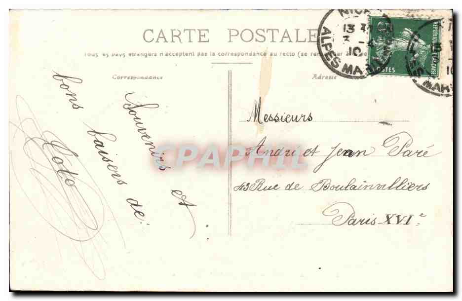 CPA Bateau Guerre Cuirasse d escadre Suffren — Verso