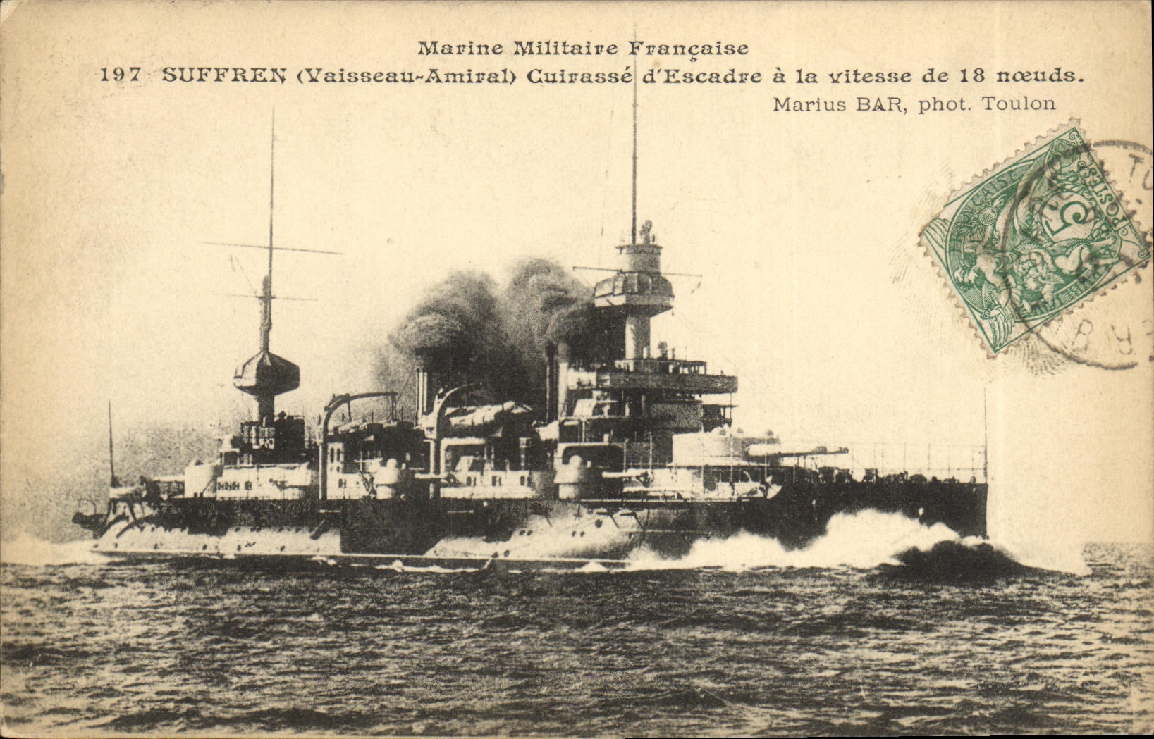 Croiseur cuirassé Suffren — Marine Militaire Française — Marius BAR, phot. Toulon