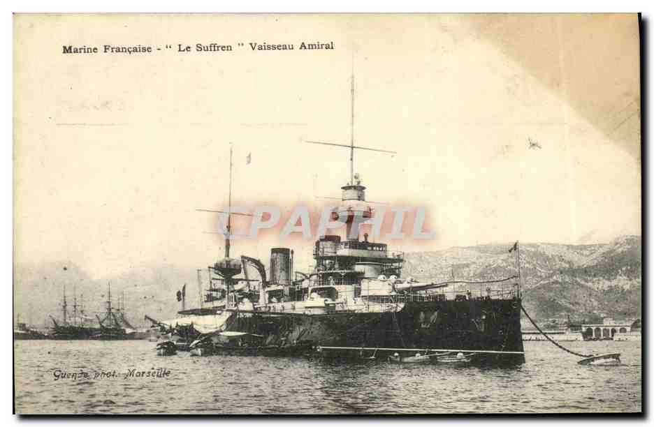 CPA Bateau Guerre Cuirasse d escadre Suffren Vaisseau amiral