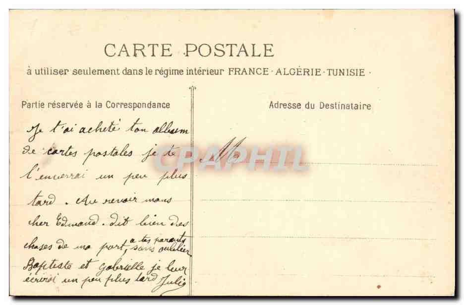 CPA Bateau Guerre Le Sully Croiseur — Verso