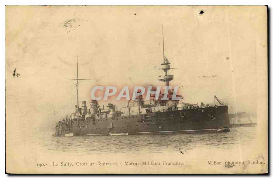 CPA Bateau Guerre Le Sully Croiseur cuirasse 