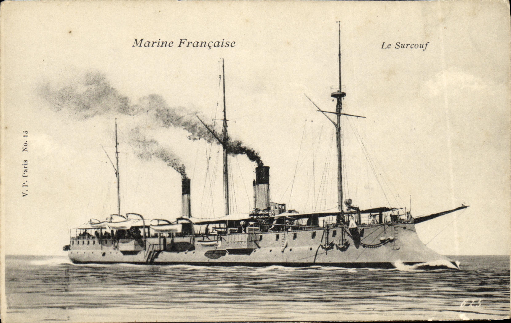 Le Surcouf — Corvette de la Marine Française — V.P. Paris No. 15