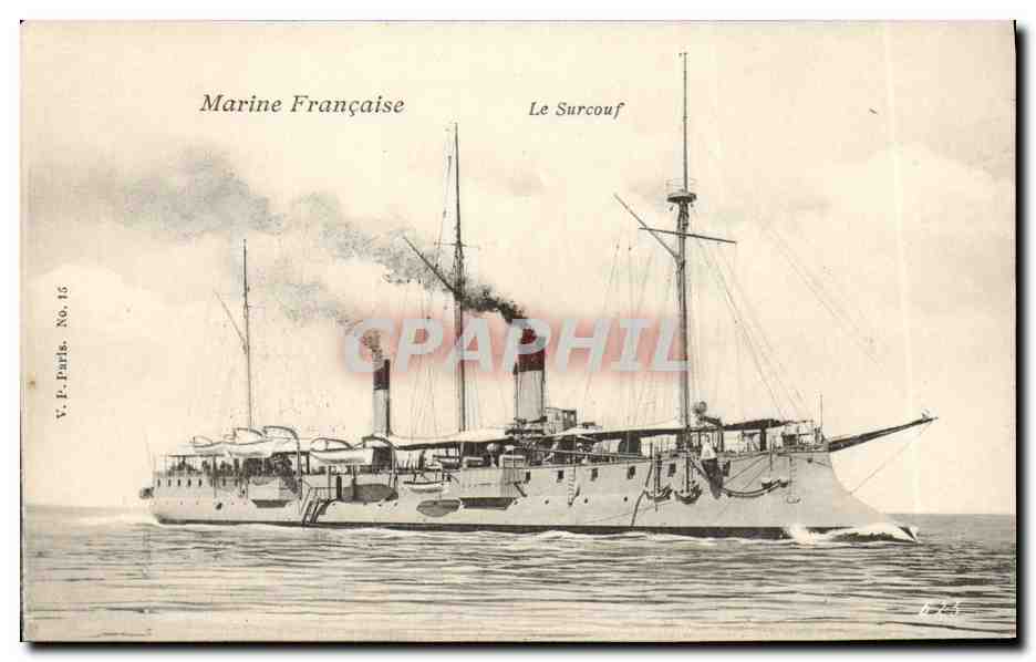 CPA Bateau Guerre Le Surcouf