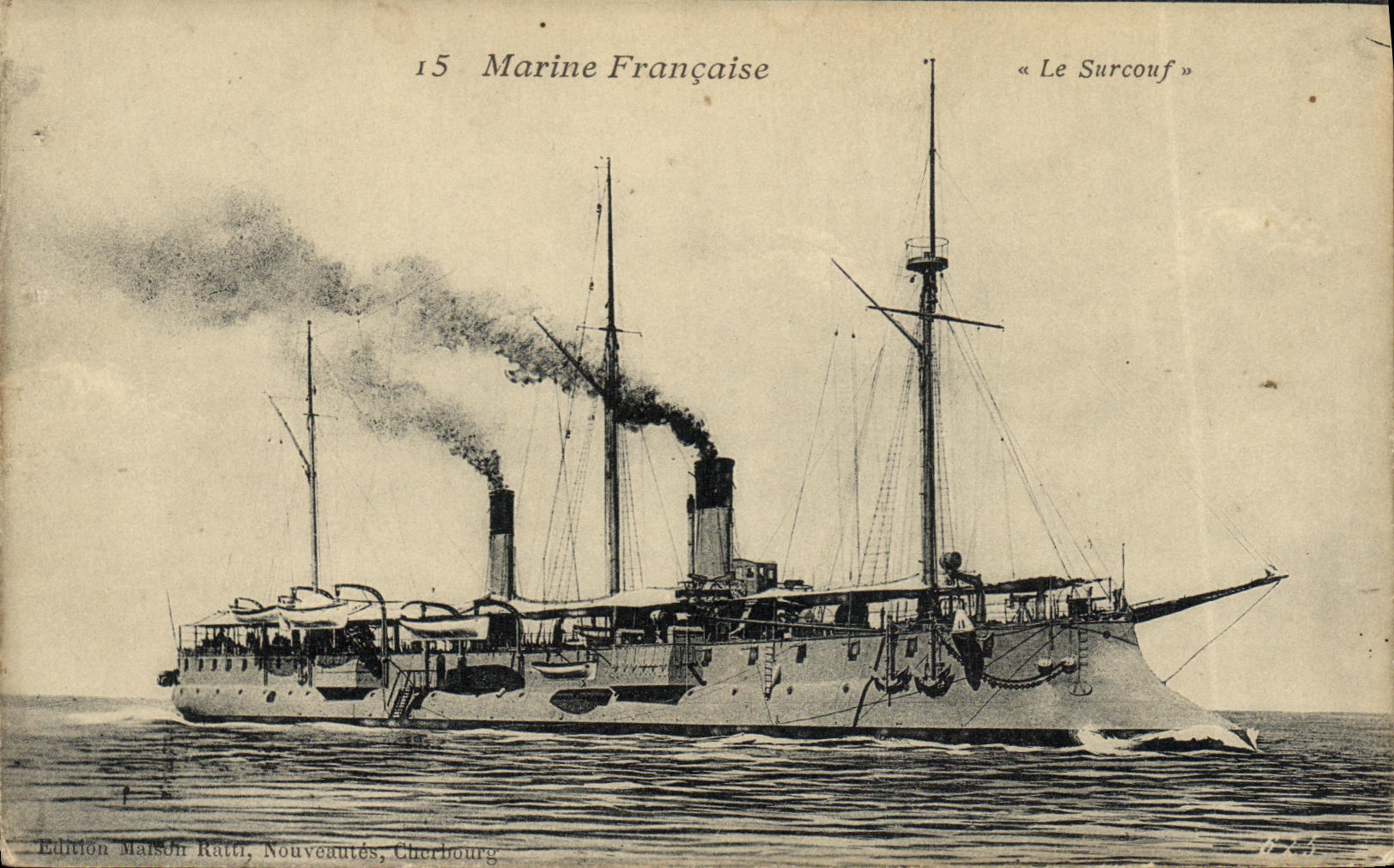 Le Surcouf — Corvette de la Marine Française — Édition Maison Ratti, Cherbourg