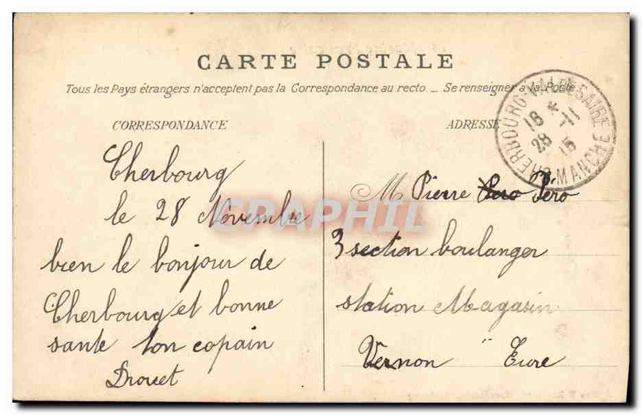 Le Surcouf — Corvette de la Marine Française — Édition Maison Ratti, Cherbourg — Reverso