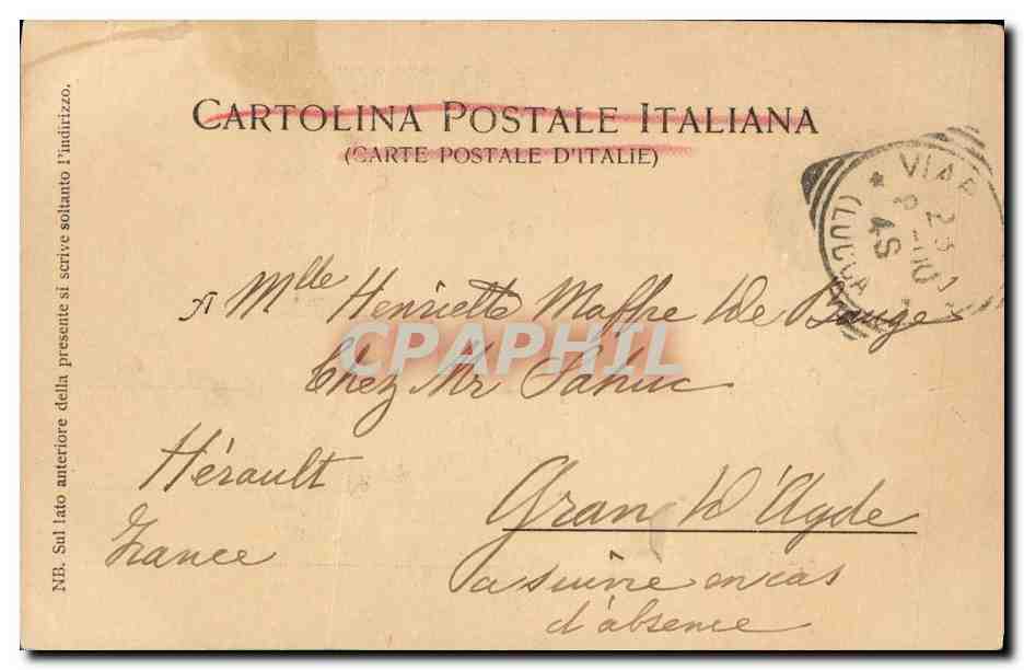 R. Corazzata italiana »Terribile« — Éd. Vierbùcher, Milano, 1905, n° 177 — Achterkant