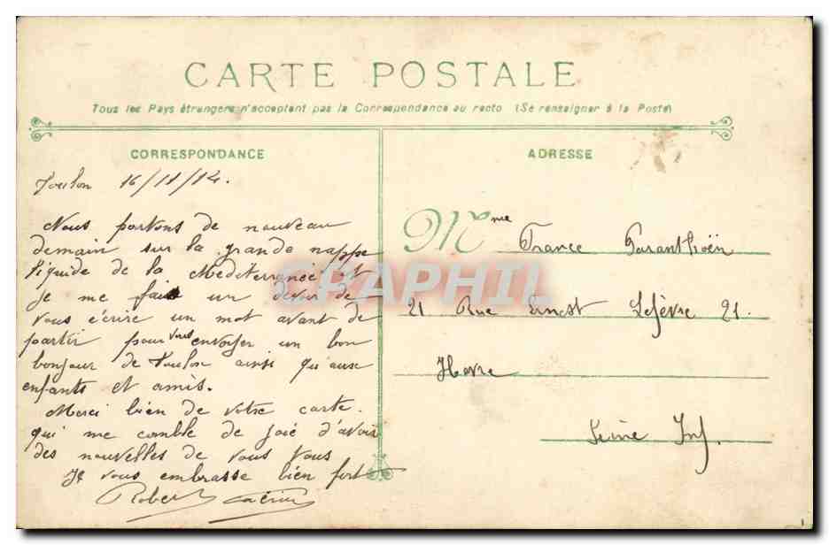 Rade de Tourville — vue du port — éditeur Receleen — Rückseite