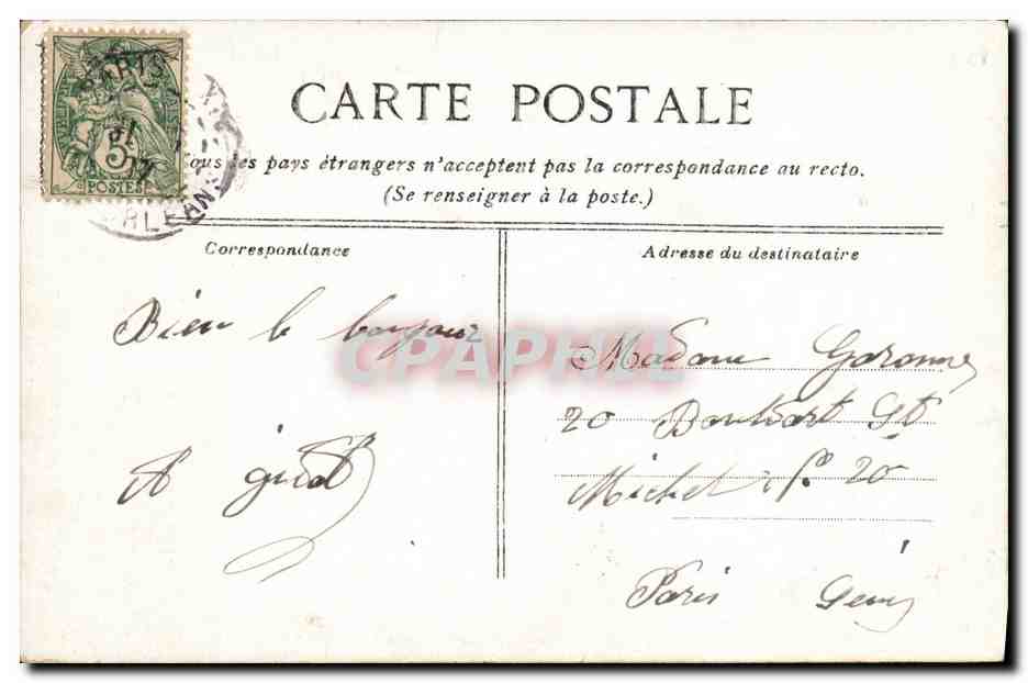 CPA Bateau Guerre Cherbourg Demolition du croiseur e Tourville — Verso