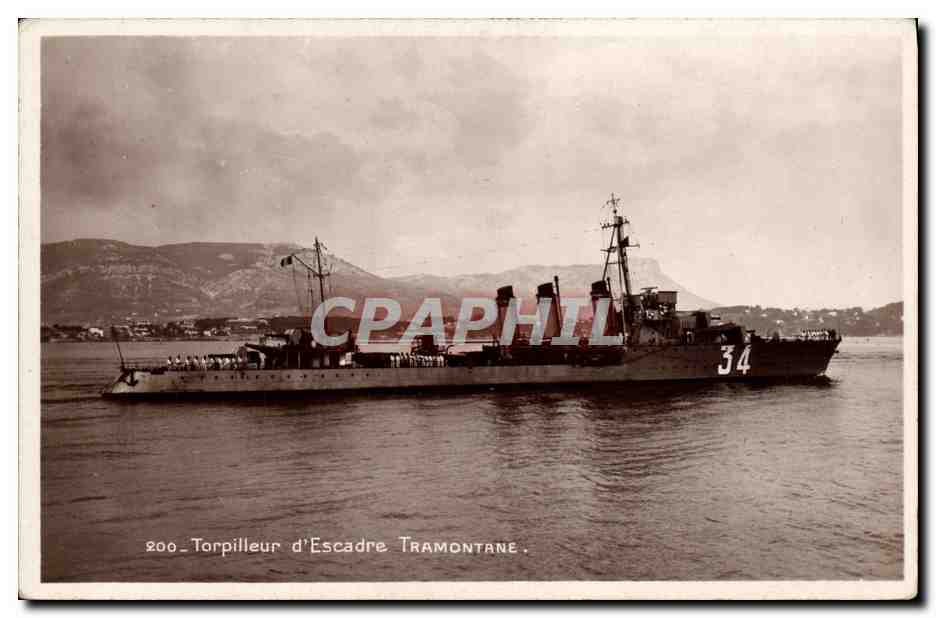 CPA Bateau Guerre Toprilleur d escadre Tramontane