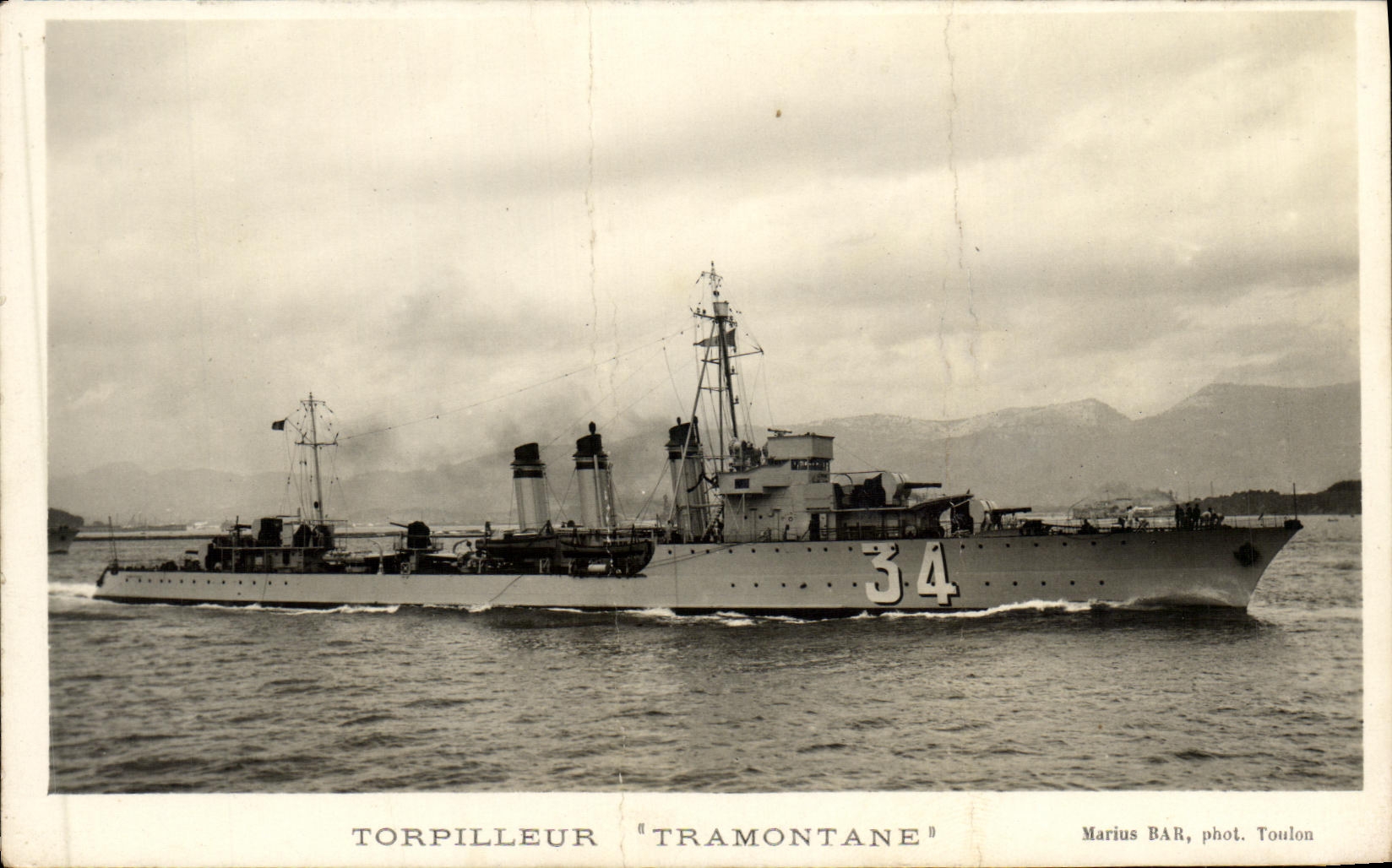 CPA Bateau Guerre Torpilleur Tramontane 