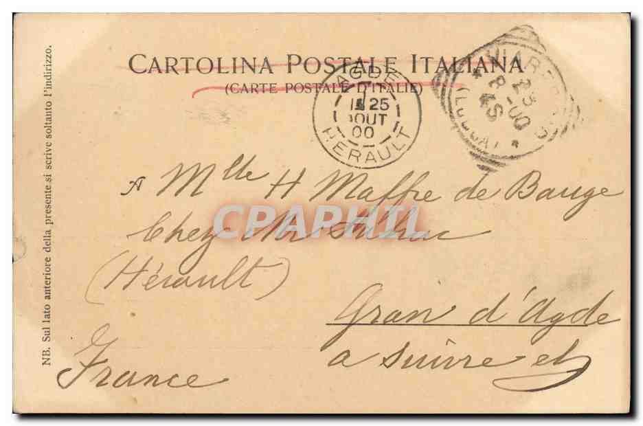 CPA Bateau Guerre R Nave italiana Trinacria — Verso