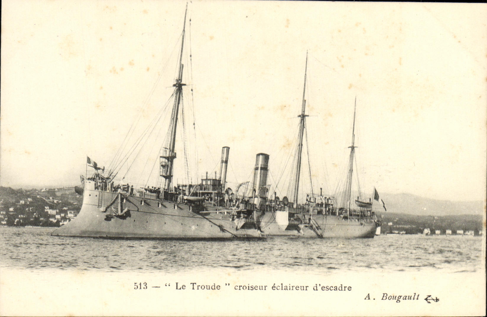 Le Troude — croiseur éclaireur d'escadre — A. Bougault n°513