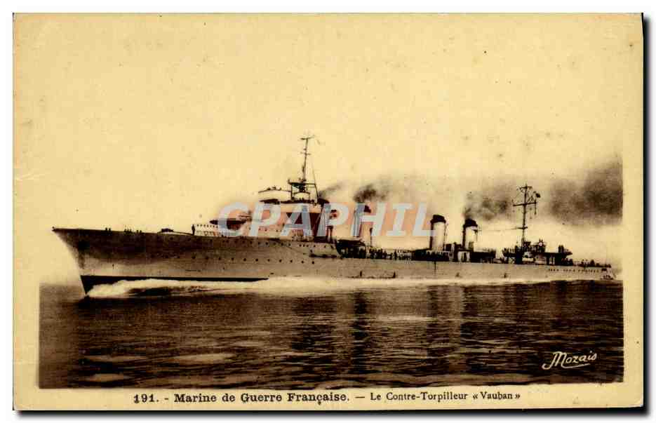 CPA Bateau Guerre Contre torpilleur Vauban 